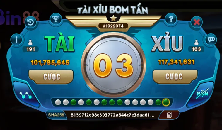 Bùng Nổ Cảm Xúc Với Trò Chơi Tài Xỉu Bom Tấn Tại Bin88 Đẳng Cấp